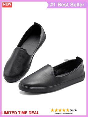 Genuine Leather Loafers Slip On Comfortable Walking Flat Shoes